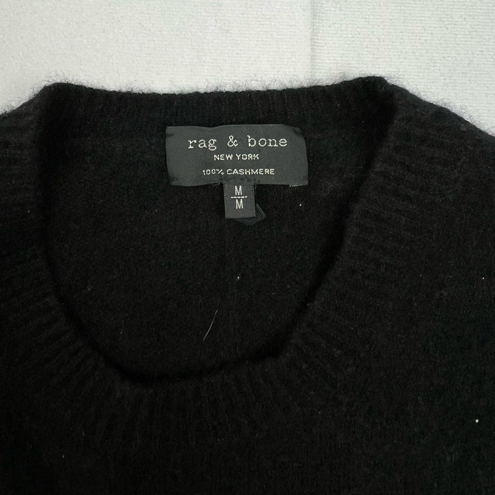 Rag & Bone Men's Black Crewneck Sweater 100% cashmere Medium - Picture 5 of 7